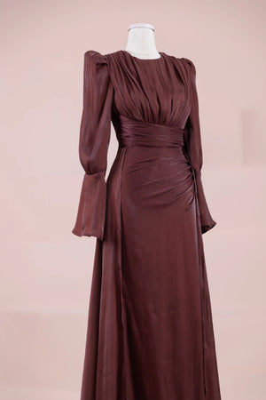 Glamour Tesettür Abiye - FioraofDress - tesettur - abiye - bery burgundy - 38 - hijab - evening - dress