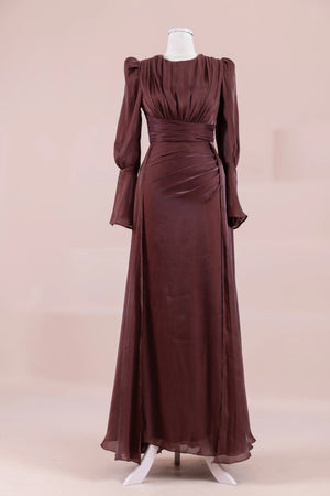Glamour Tesettür Abiye - FioraofDress - tesettur - abiye - bery burgundy - 38 - hijab - evening - dress