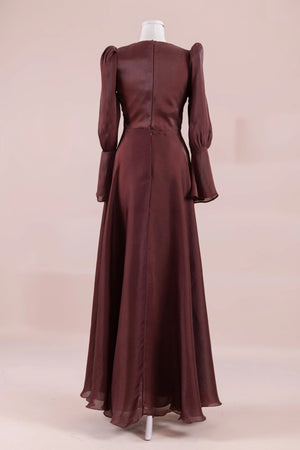 Glamour Tesettür Abiye - FioraofDress - tesettur - abiye - bery burgundy - 38 - hijab - evening - dress