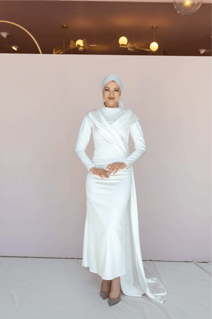 Glorinda Tesettür Abiye - FioraofDress - tesettur - abiye - 44 - Beyaz - hijab - evening - dress