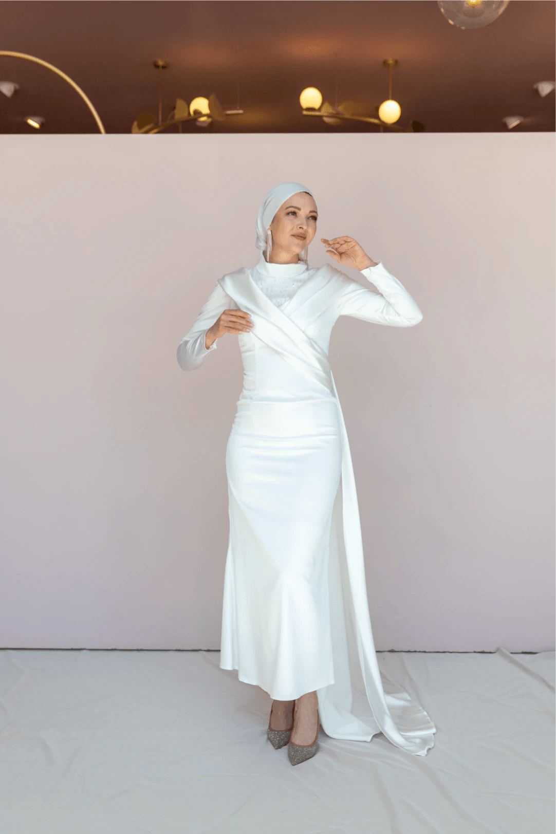 Glorinda Tesettür Abiye - FioraofDress - tesettur - abiye - 44 - Beyaz - hijab - evening - dress