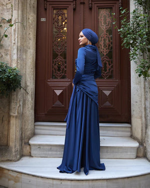 Gökçe Tesettür Abiye - FioraofDress - tesettur - abiye - LACİVERT - 34 - hijab - evening - dress