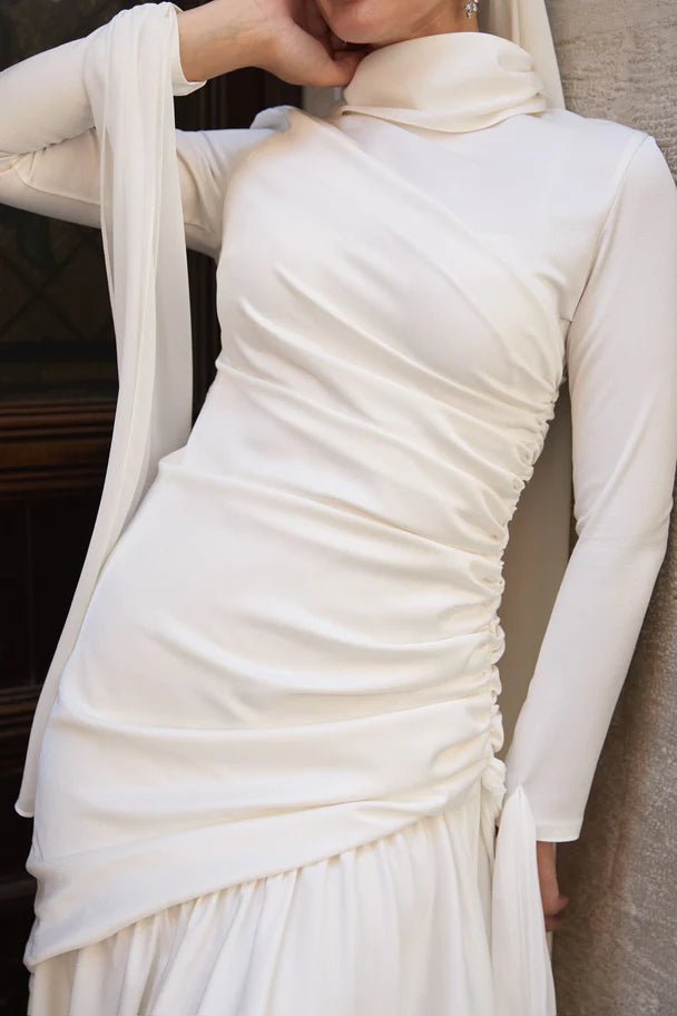 Gökçe Tesettür Abiye - FioraofDress - tesettur - abiye - Ekru - 34 - hijab - evening - dress