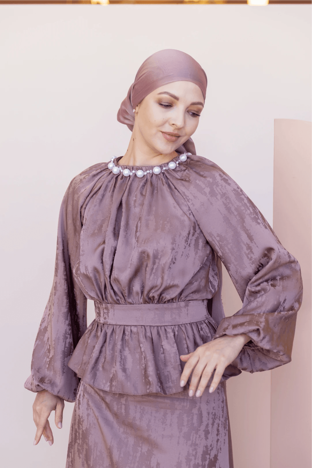 Grazia Tesettür Takım - FioraofDress - tesettur - abiye - 44 - Pudra - hijab - evening - dress