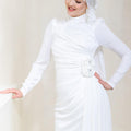 Gül Detay Tesettür Abiye - FioraofDress - tesettur - abiye - 44 - Beyaz - hijab - evening - dress