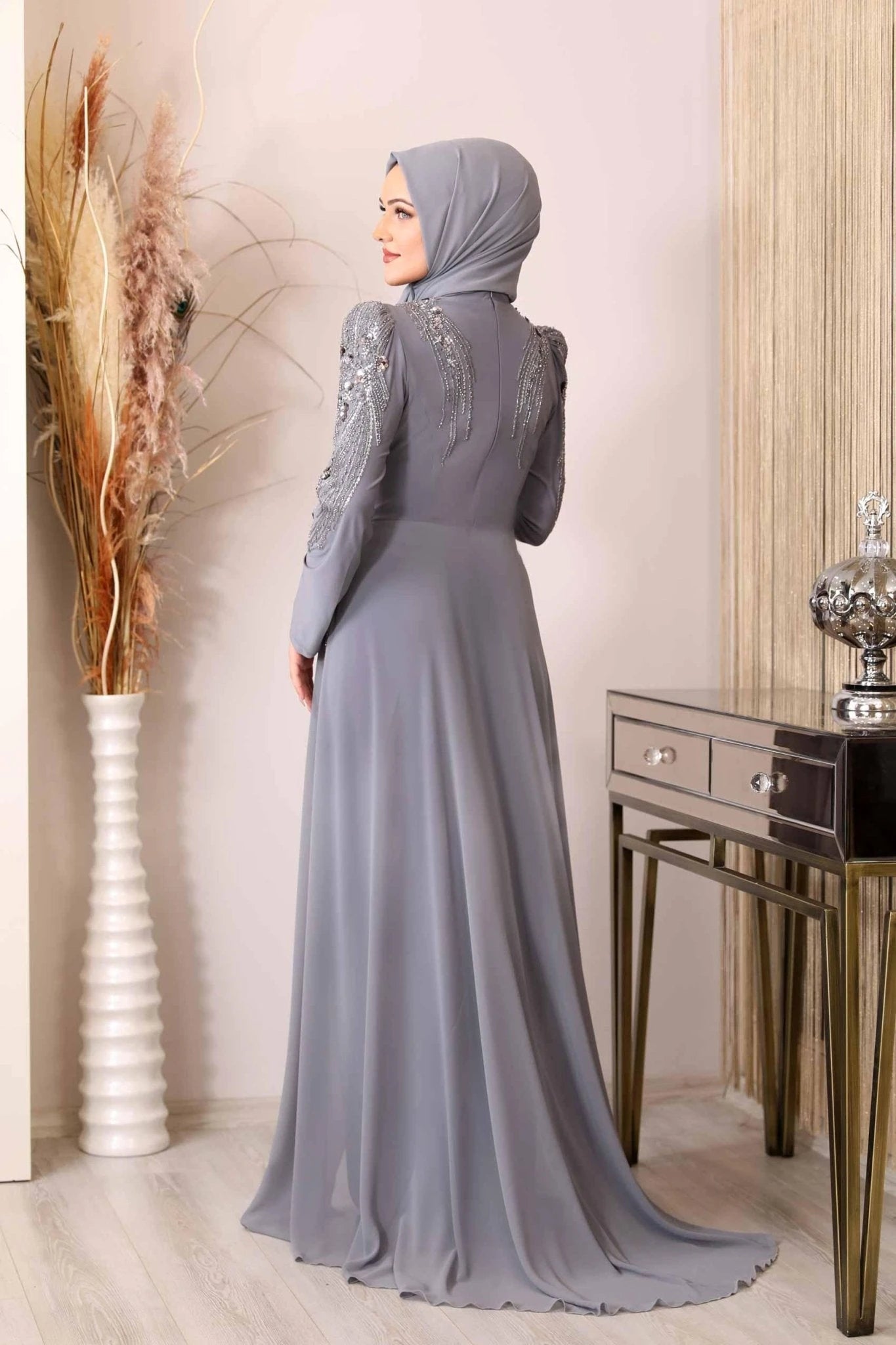 Güneş Tulum Abiye - FioraofDress - tesettur - abiye - lacivert - 48 - hijab - evening - dress