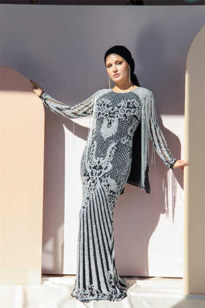 Handmade Embroidered AH1001 - FioraofDress - tesettur - abiye - 48 - hijab - evening - dress