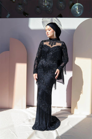 Handmade Embroidered AH1024 - FioraofDress - tesettur - abiye - 48 - hijab - evening - dress