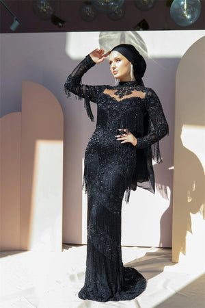 Handmade Embroidered AH1024 - FioraofDress - tesettur - abiye - 48 - hijab - evening - dress