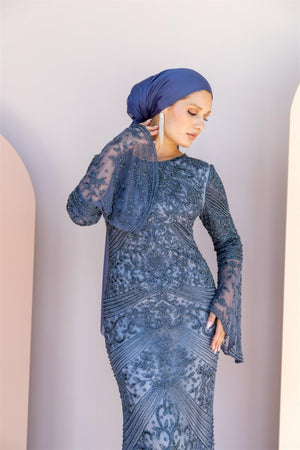 Handmade Embroidered AH1026 - FioraofDress - tesettur - abiye - 48 - hijab - evening - dress