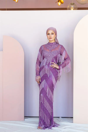 Handmade Embroidered AH1028 - FioraofDress - tesettur - abiye - 48 - hijab - evening - dress