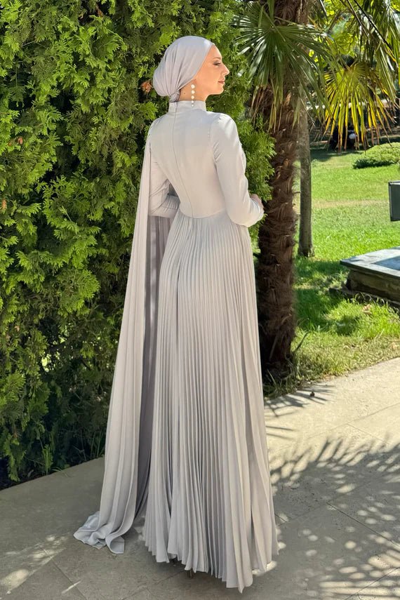 Hesna Tesettür Abiye - FioraofDress - tesettur - abiye - 44 - GRİ - hijab - evening - dress
