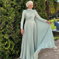 Hesna Tesettür Abiye - FioraofDress - tesettur - abiye - 44 - Su Yeşili - hijab - evening - dress