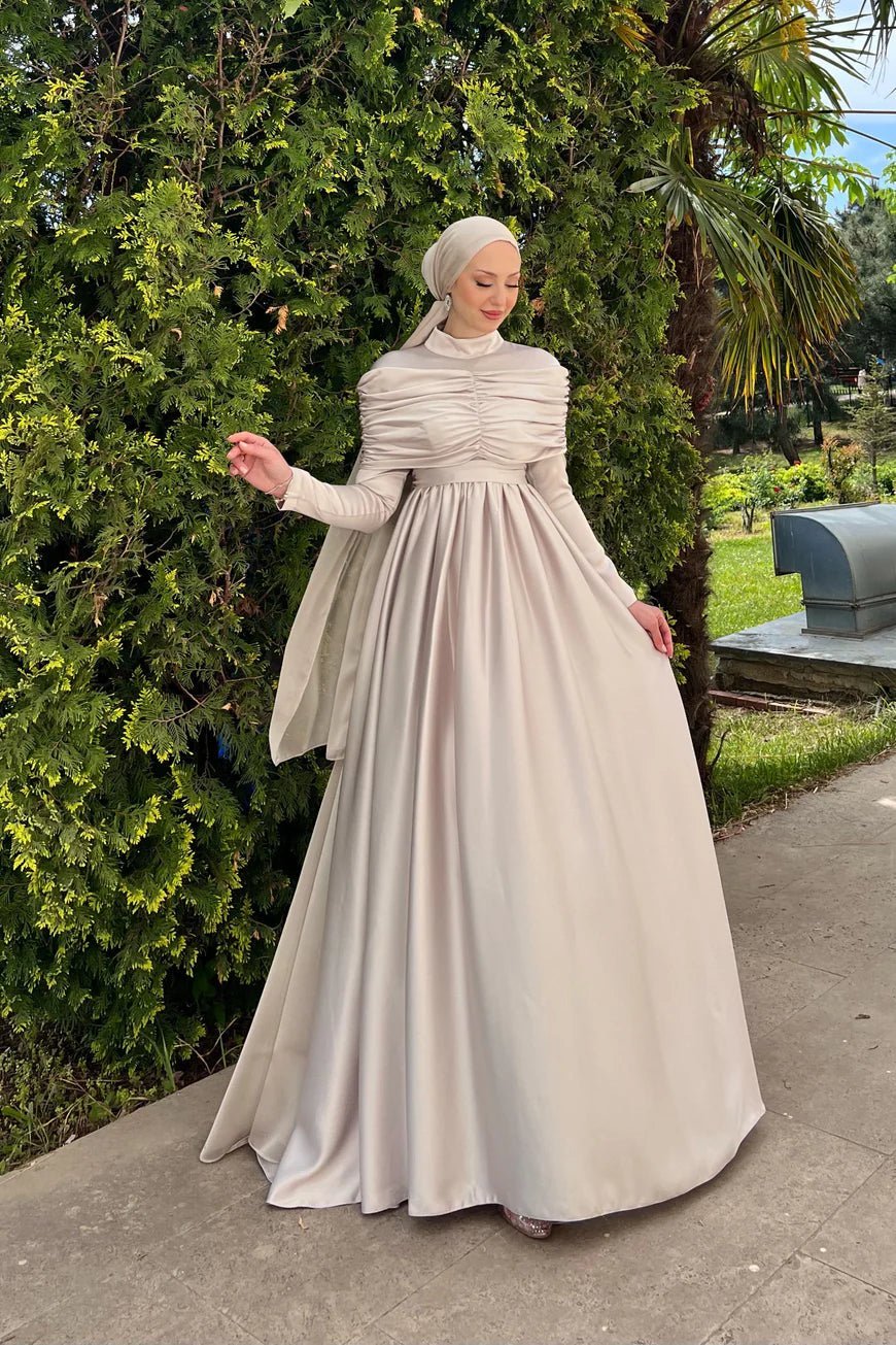 Hüma Tesettür Abiye - FioraofDress - tesettur - abiye - 44 - Taş - hijab - evening - dress
