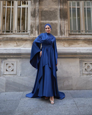 Hümeyra Tesettür Abiye - FioraofDress - tesettur - abiye - LACİVERT - 36 - hijab - evening - dress