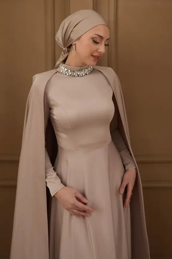 Hanzade Taşlı Tesettür Abendkleid
