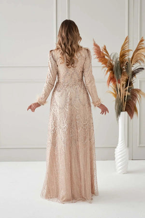 Katya Tesettür Abiye - FioraofDress - tesettur - abiye - rose - 38 - hijab - evening - dress