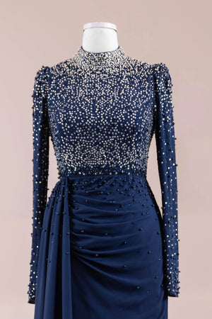 Lamis Tesettür Abiye - FioraofDress - tesettur - abiye - lacivert - 38 - hijab - evening - dress