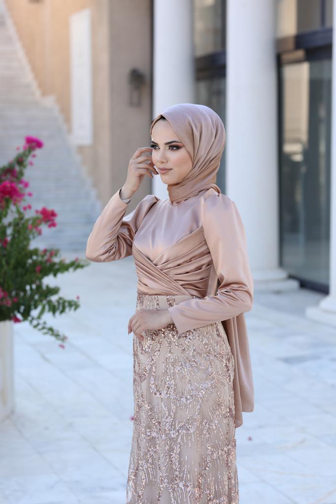 Larin Tesettür Abiye Pudra - FioraofDress - tesettur - abiye - 48 - hijab - evening - dress