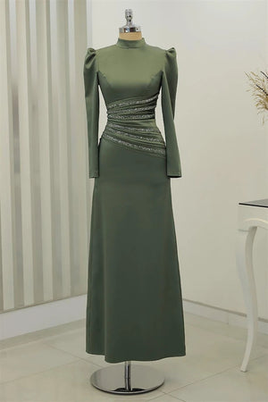 Lavinya Tesettür Abiye Haki - FioraofDress - tesettur - abiye - 44 - hijab - evening - dress