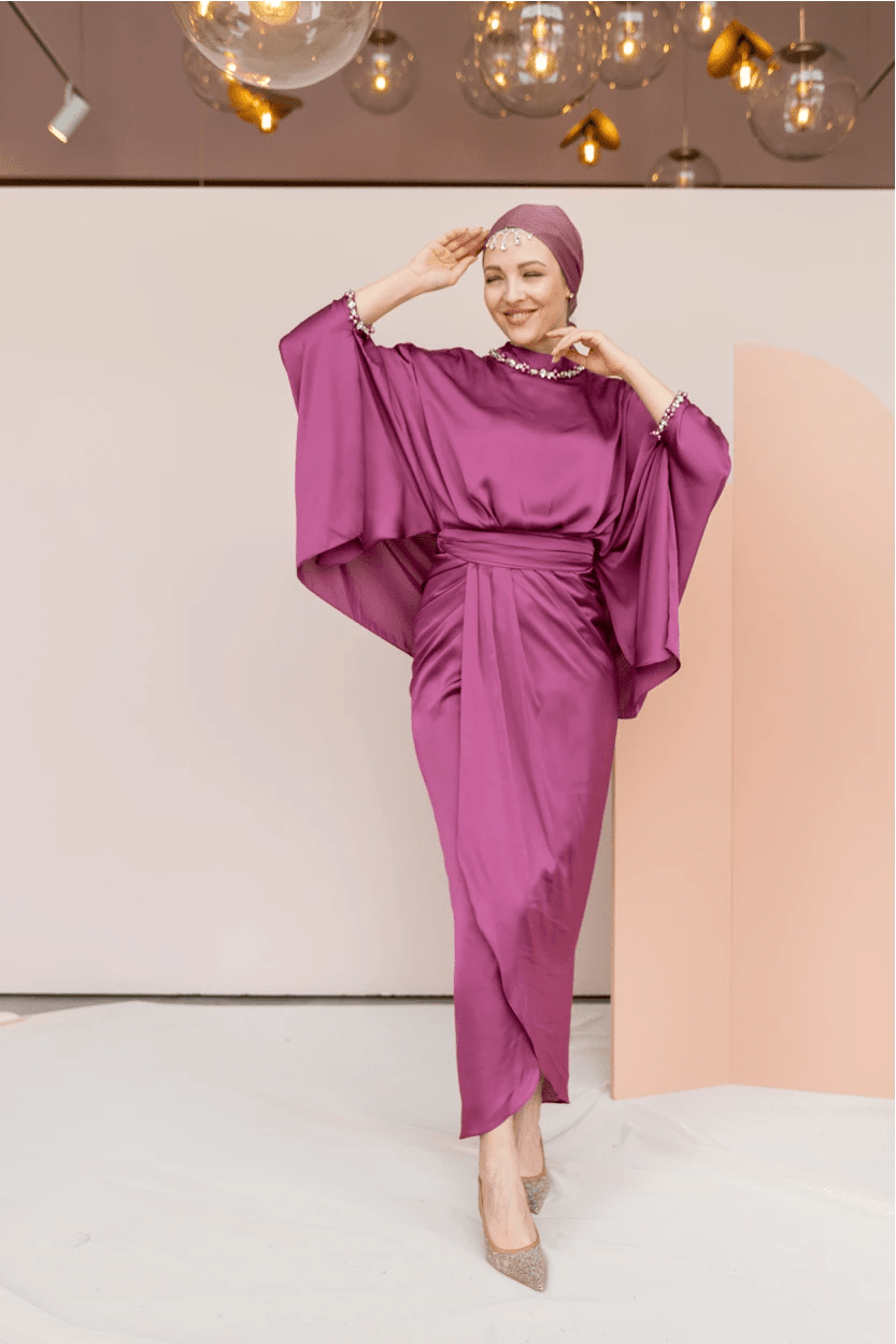 Layla Tesettür Abiye - FioraofDress - tesettur - abiye - 44 - Gül Kurusu - hijab - evening - dress