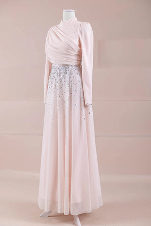 Levia Tesettür Abiye - FioraofDress - tesettur - abiye - krem - 36 - hijab - evening - dress