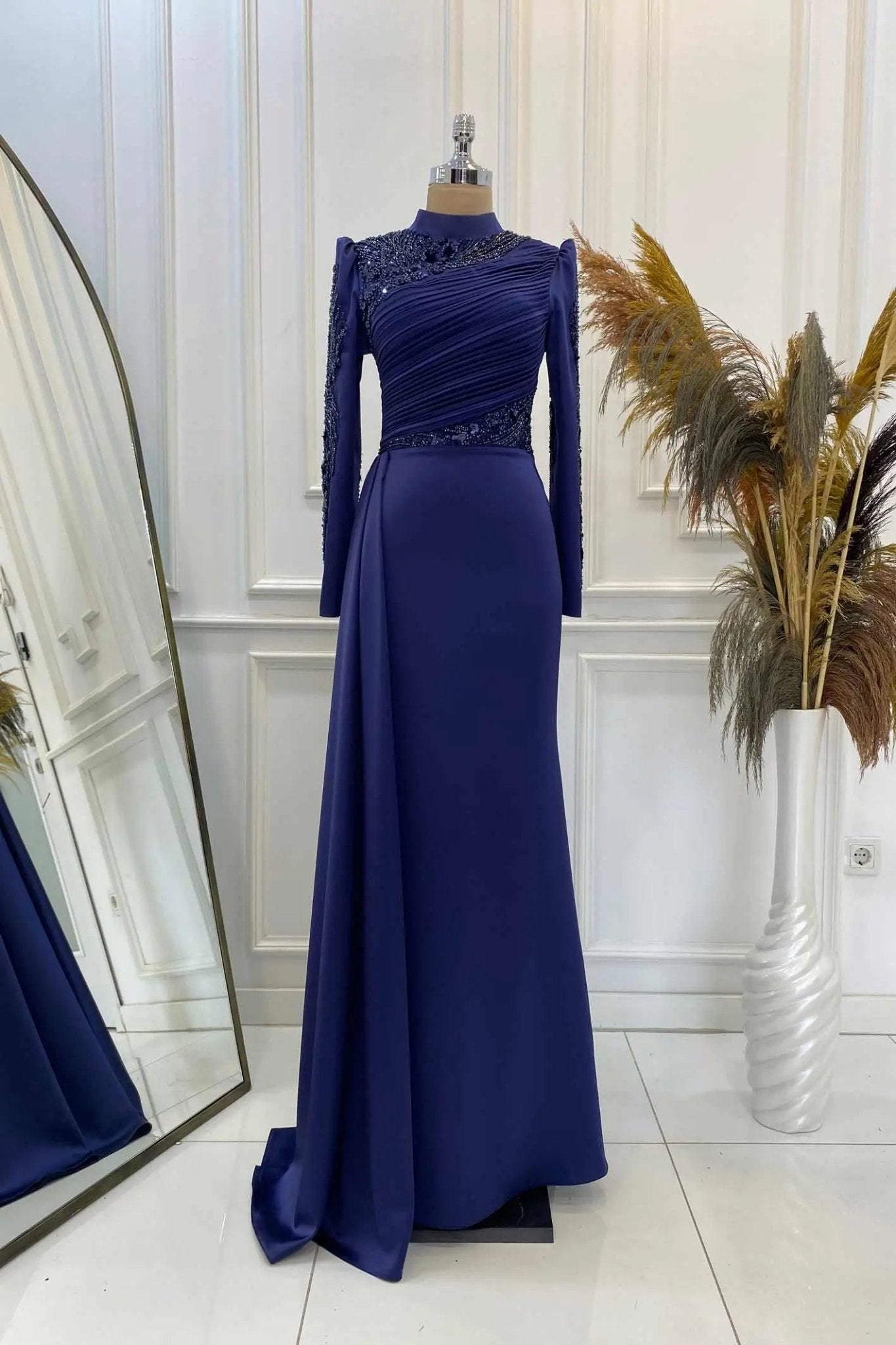 Leyla Tesettür Abiye - FioraofDress - tesettur - abiye - lacivert - 38 - hijab - evening - dress