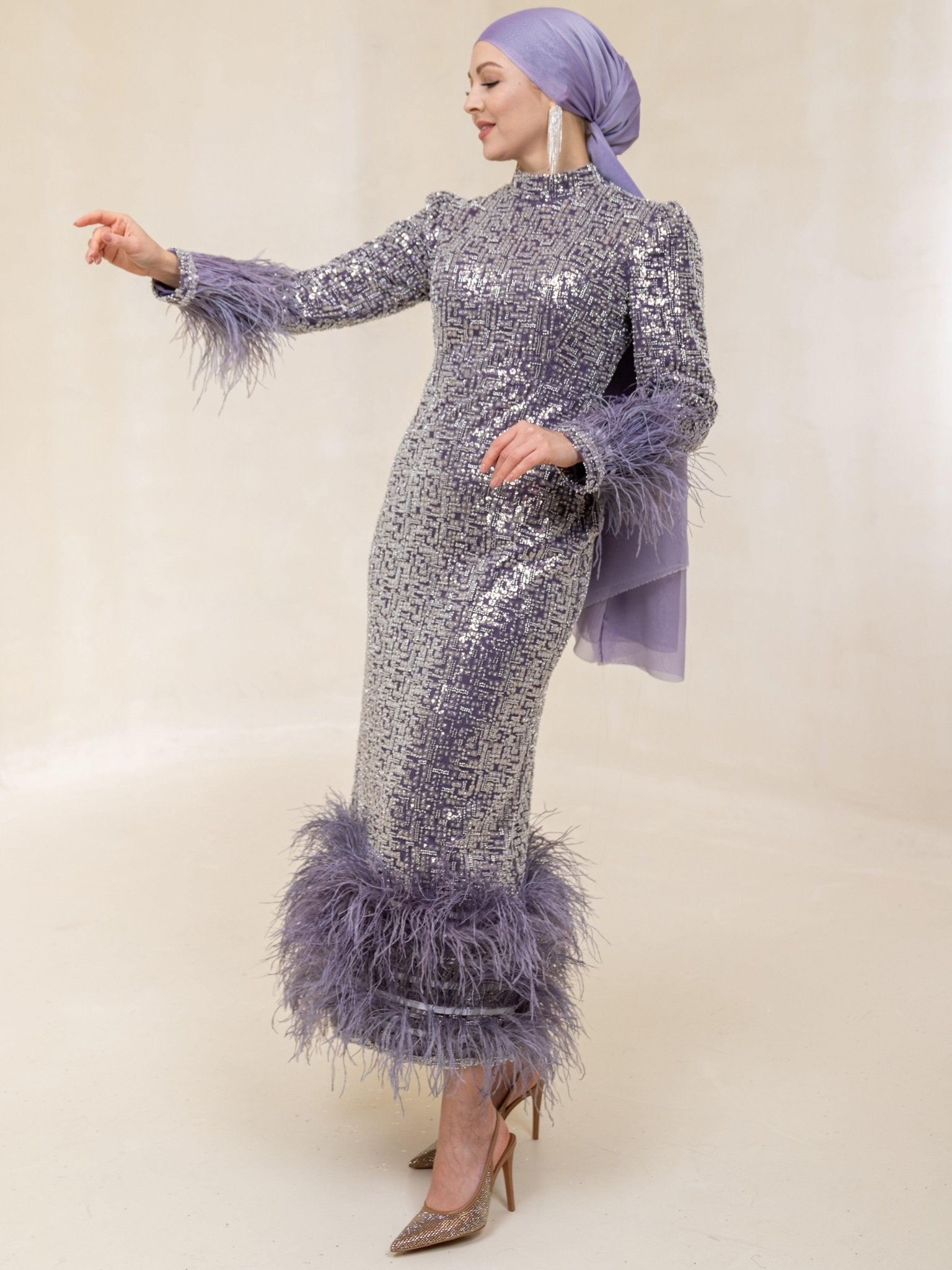 Leyna Tesettür Abiye - FioraofDress - tesettur - abiye - Lavanta - 42 - hijab - evening - dress