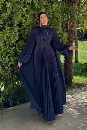 Lilya Tesettür Abiye - FioraofDress - tesettur - abiye - 44 - LACİVERT - hijab - evening - dress