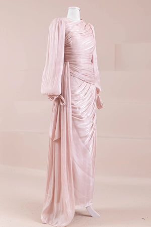 Lotus Tesettür Abiye - FioraofDress - tesettur - abiye - Toz pembe - 38 - hijab - evening - dress