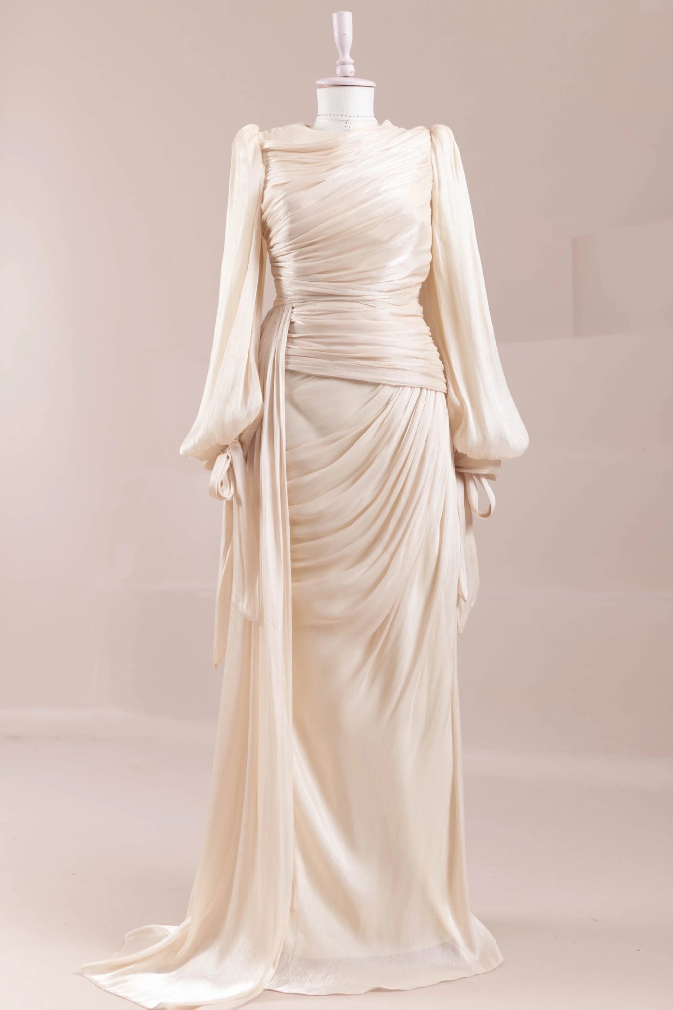 Lotus Tesettür Abiye - FioraofDress - tesettur - abiye - Ekru - 38 - hijab - evening - dress