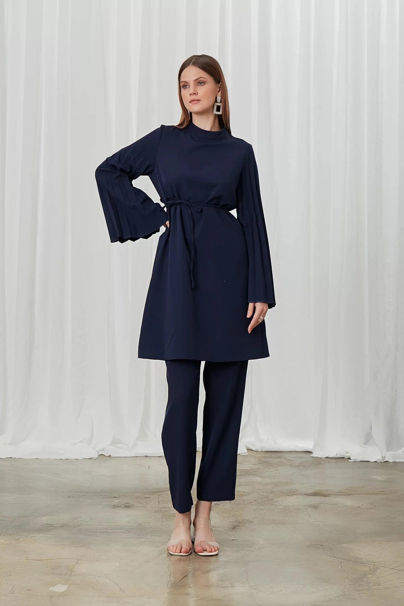 Lucia Pantolon Takım - FioraofDress - tesettur - abiye - lacivert - 42 - hijab - evening - dress