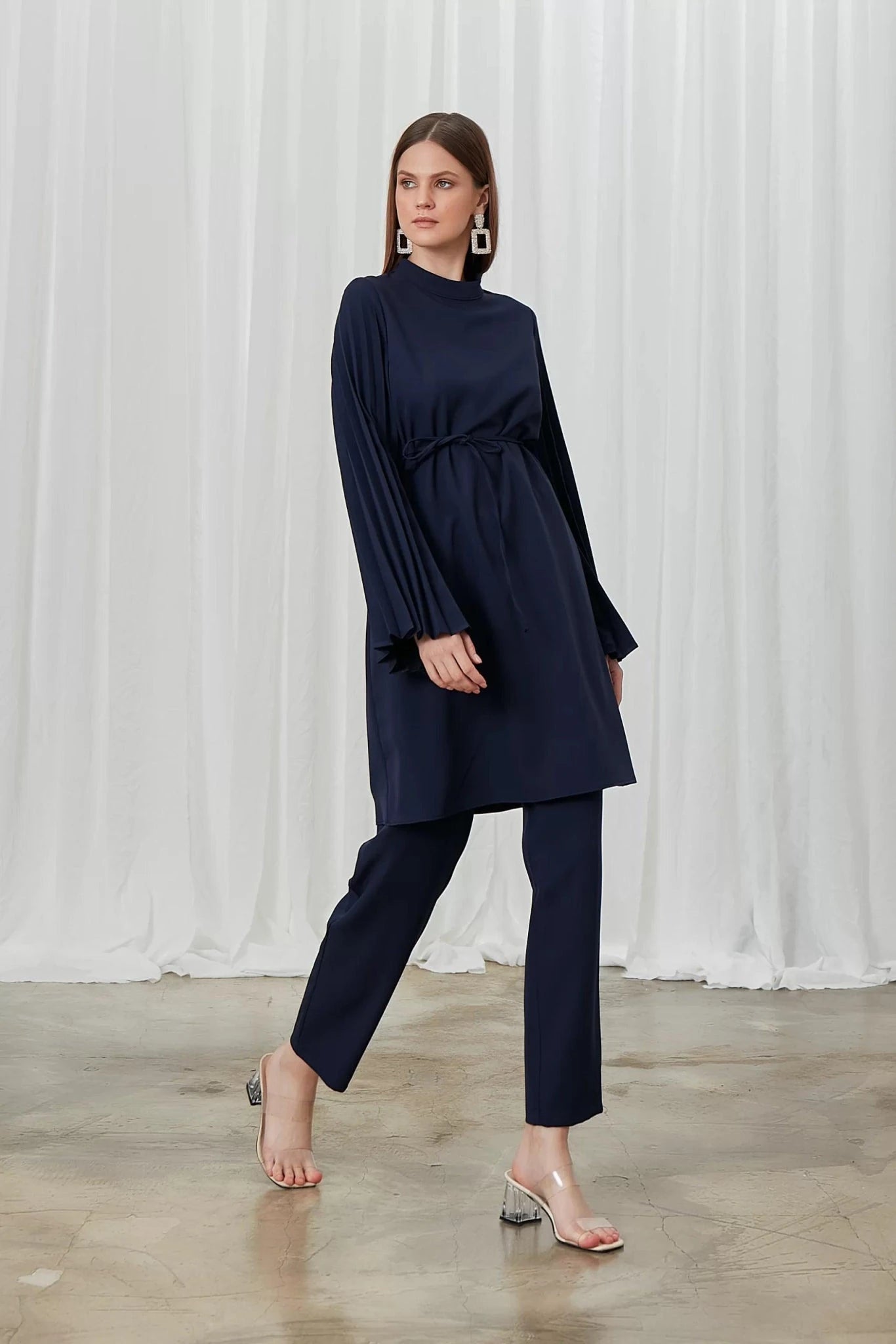 Lucia Pantolon Takım - FioraofDress - tesettur - abiye - lacivert - 42 - hijab - evening - dress