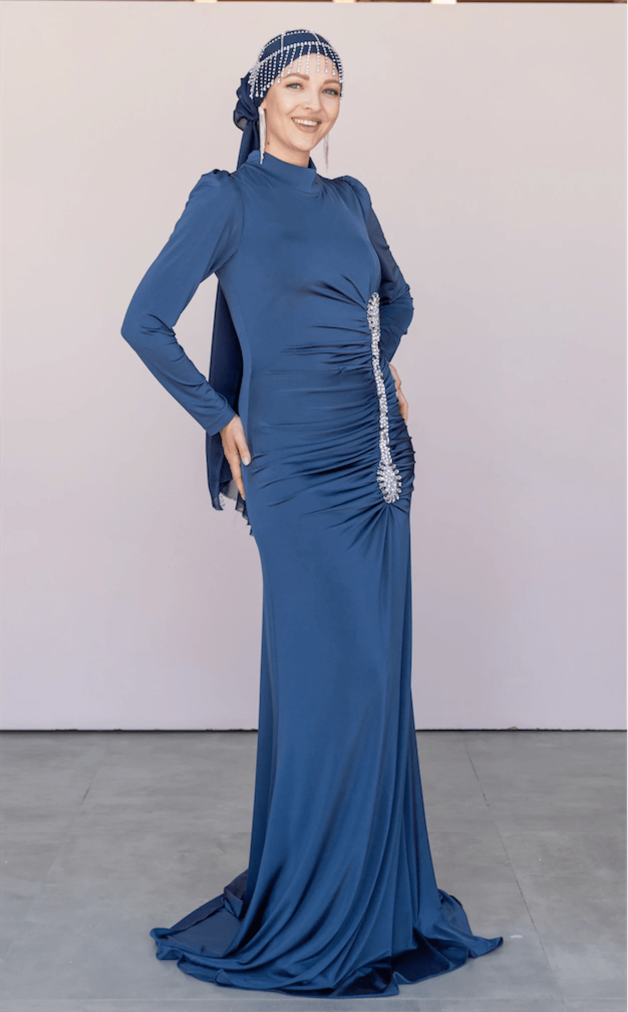 Lydia Tesettür Abiye - FioraofDress - tesettur - abiye - 44 - lacivert - hijab - evening - dress