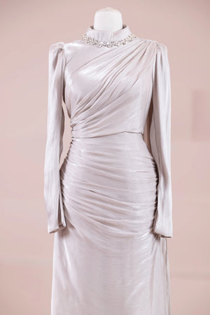 Melya Tesettür Abiye - FioraofDress - tesettur - abiye - BEJ - 38 - hijab - evening - dress