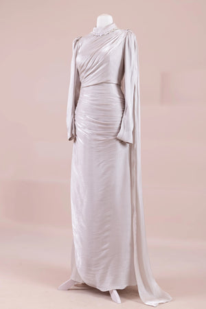 Melya Tesettür Abiye - FioraofDress - tesettur - abiye - BEJ - 38 - hijab - evening - dress