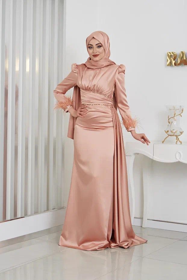 Merinette Tesettür Abiye - FioraofDress - tesettur - abiye - 44 - bronze - hijab - evening - dress