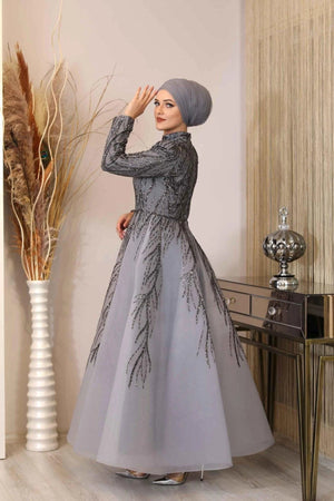 Mihrimah Abiye - FioraofDress - tesettur - abiye - 54 - Beyaz - hijab - evening - dress