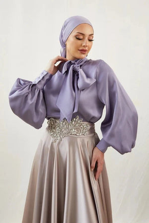 Mina Tesettür Takım - Lila - FioraofDress - tesettur - abiye - 42 - hijab - evening - dress