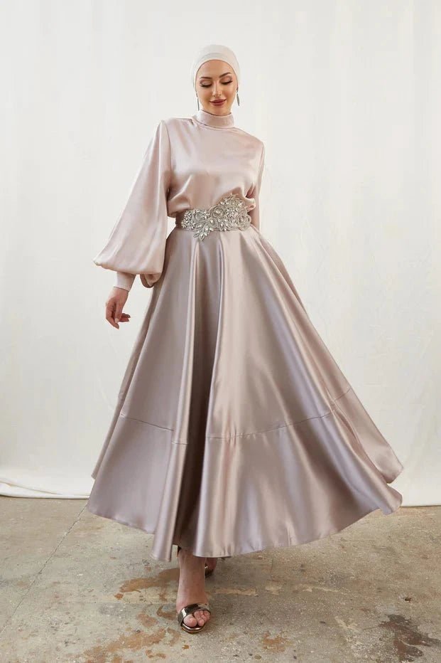 Mina Tesettür Takım - Pudra - FioraofDress - tesettur - abiye - 42 - Pudra - hijab - evening - dress