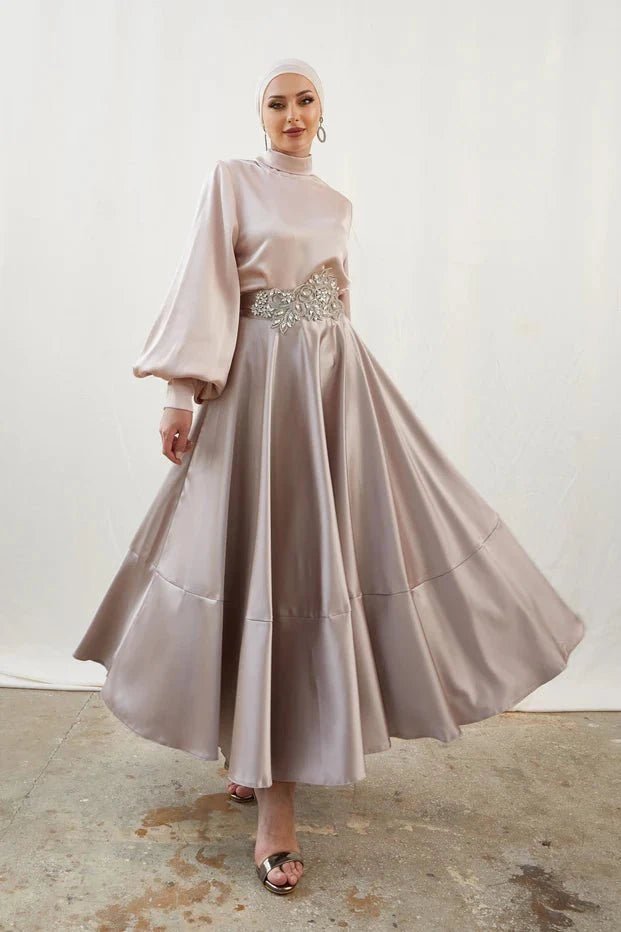 Mina Tesettür Takım - Pudra - FioraofDress - tesettur - abiye - 42 - Pudra - hijab - evening - dress