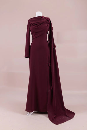 Mire Tesettür Abiye - FioraofDress - tesettur - abiye - BORDO - 38 - hijab - evening - dress