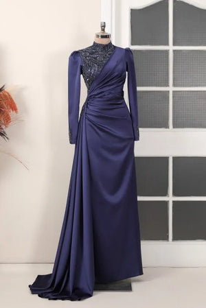 Monica Tesettür Abiye - FioraofDress - tesettur - abiye - lacivert - 38 - hijab - evening - dress