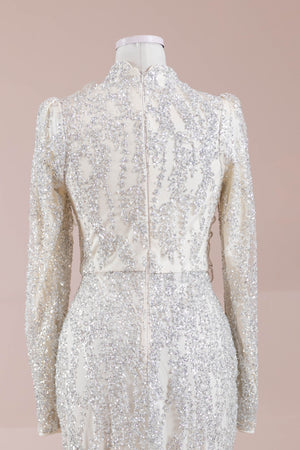 Najma Tesettür Abiye - FioraofDress - tesettur - abiye - krem - 36 - hijab - evening - dress