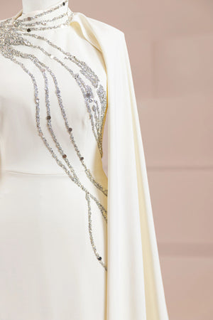 Nalesa Tesettür Abiye - FioraofDress - tesettur - abiye - Ekru - 36 - hijab - evening - dress