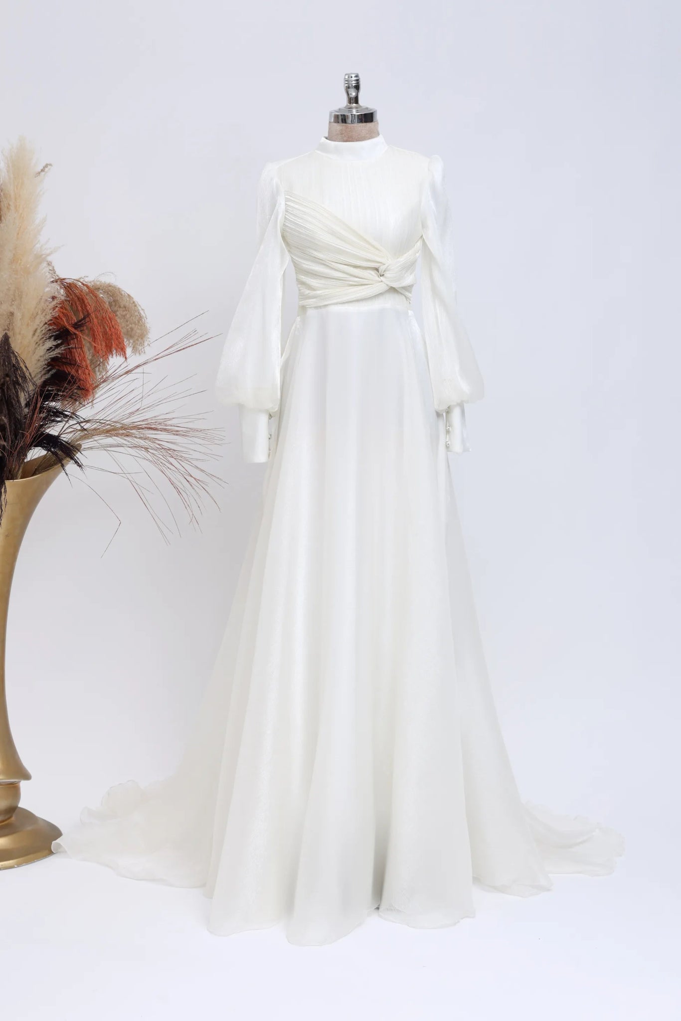 Naz Abiye - FioraofDress - tesettur - abiye - 38 - Ekru - hijab - evening - dress