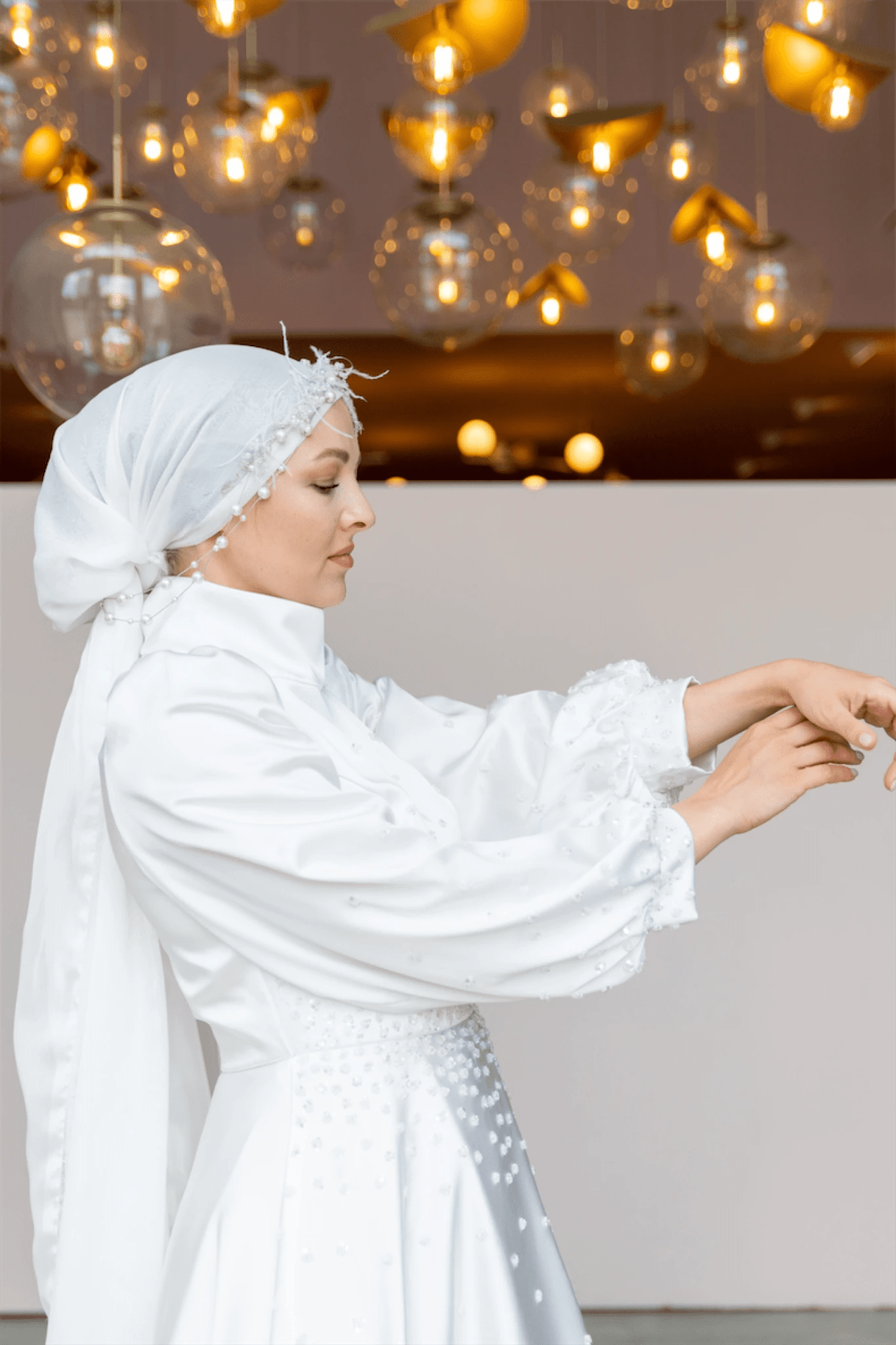 Neck Tesettür Abiye - FioraofDress - tesettur - abiye - 46 - Beyaz - hijab - evening - dress