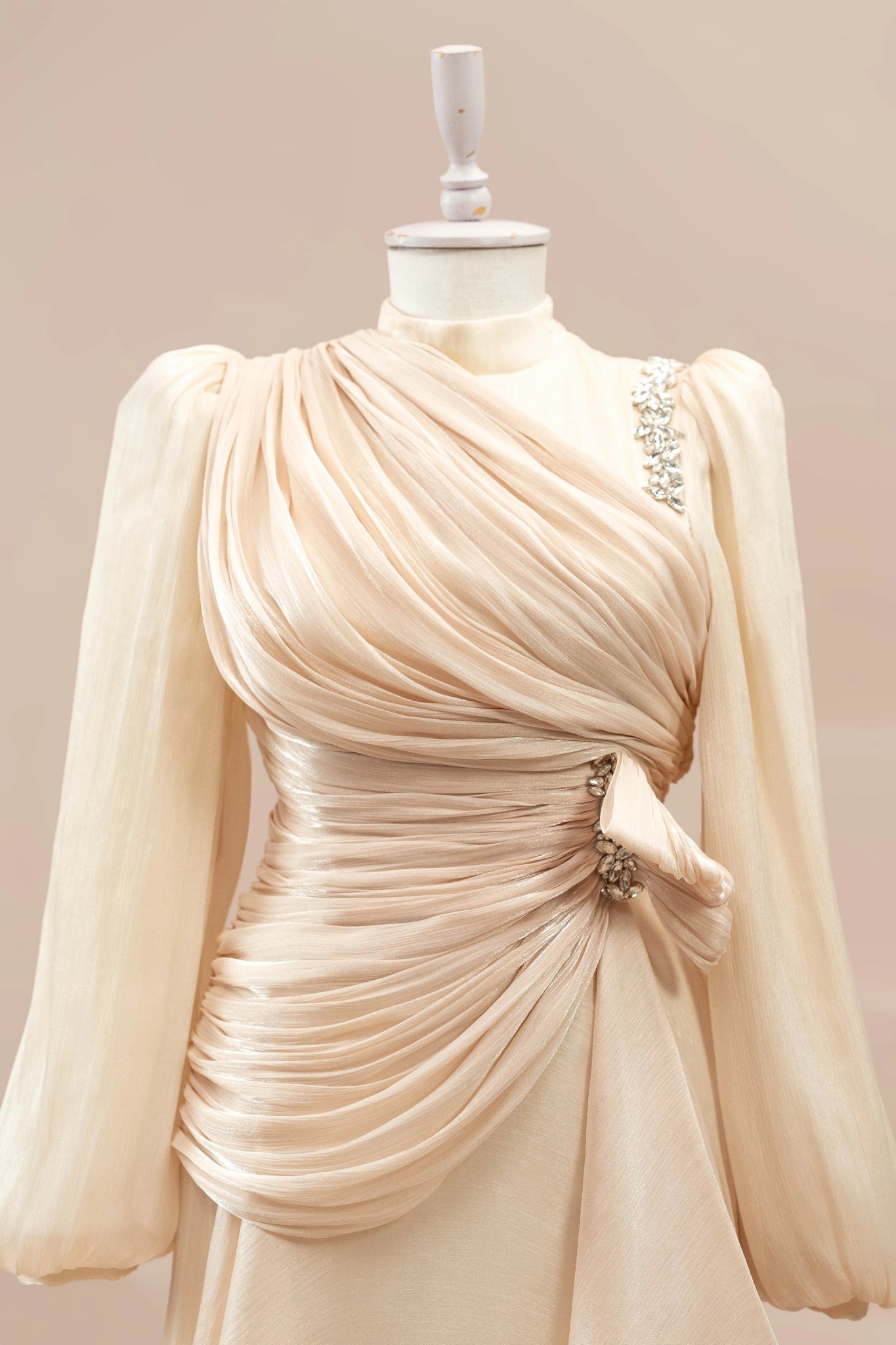 Nedya Tesettür Abiye - FioraofDress - tesettur - abiye - Ekru - 38 - hijab - evening - dress