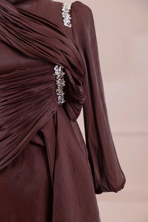 Nedya Tesettür Abiye - FioraofDress - tesettur - abiye - bery burgundy - 38 - hijab - evening - dress