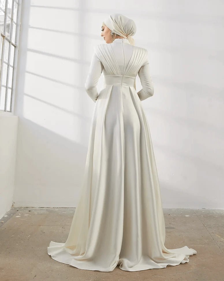 Nida Tesettür Abiye - FioraofDress - tesettur - abiye - 42 - Ekru - hijab - evening - dress